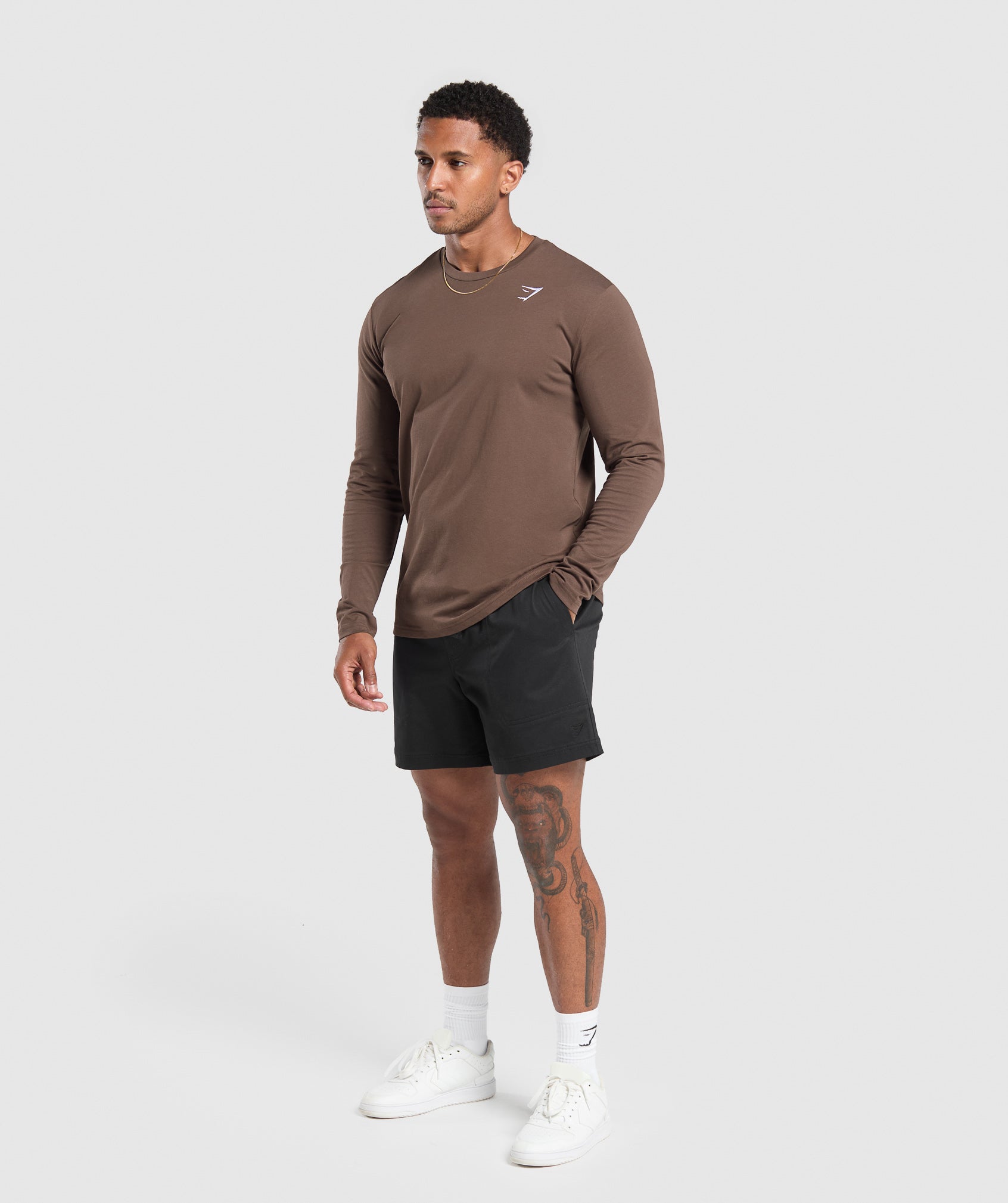 Crest Long Sleeve T-Shirt Walnut Brown - immagine 4