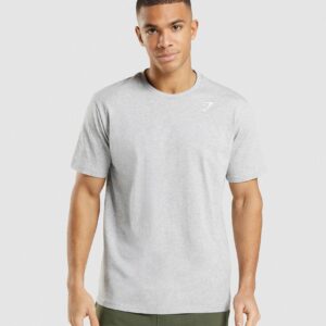 Crest T-Shirt Light Grey Marl