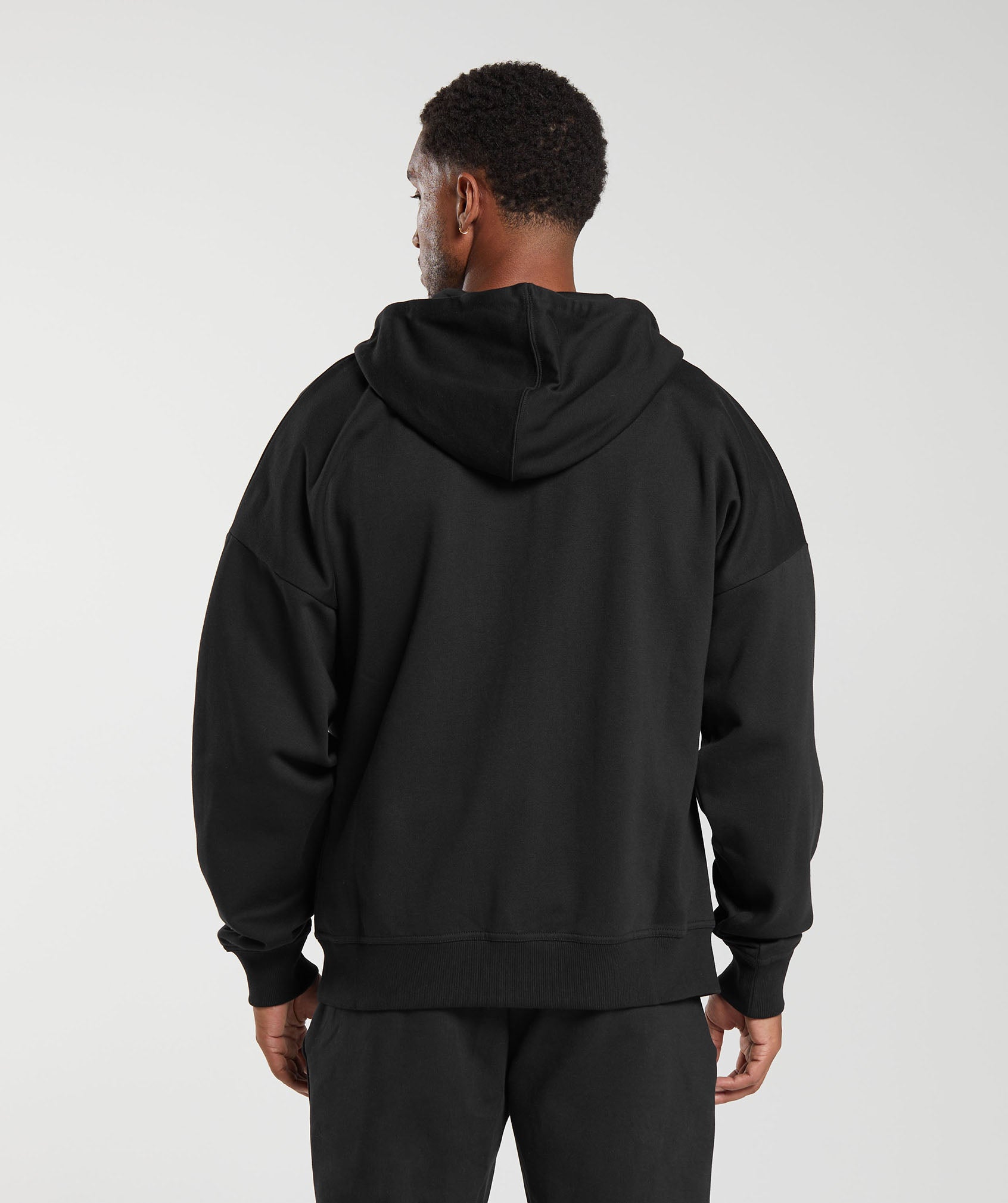 Crest Oversized Zip Up Hoodie Black - immagine 2