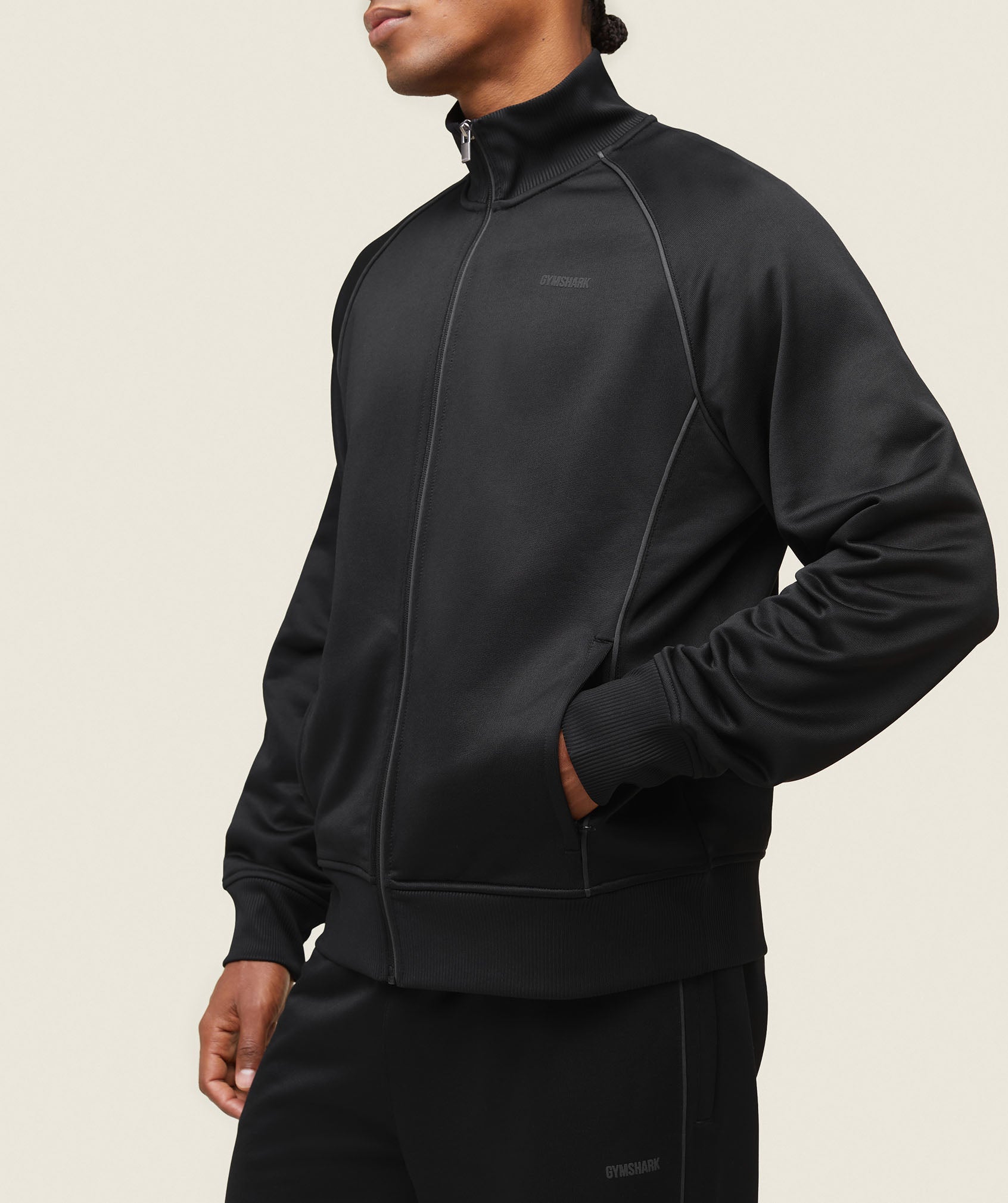 everywear Track Jacket Black/White - Image 3