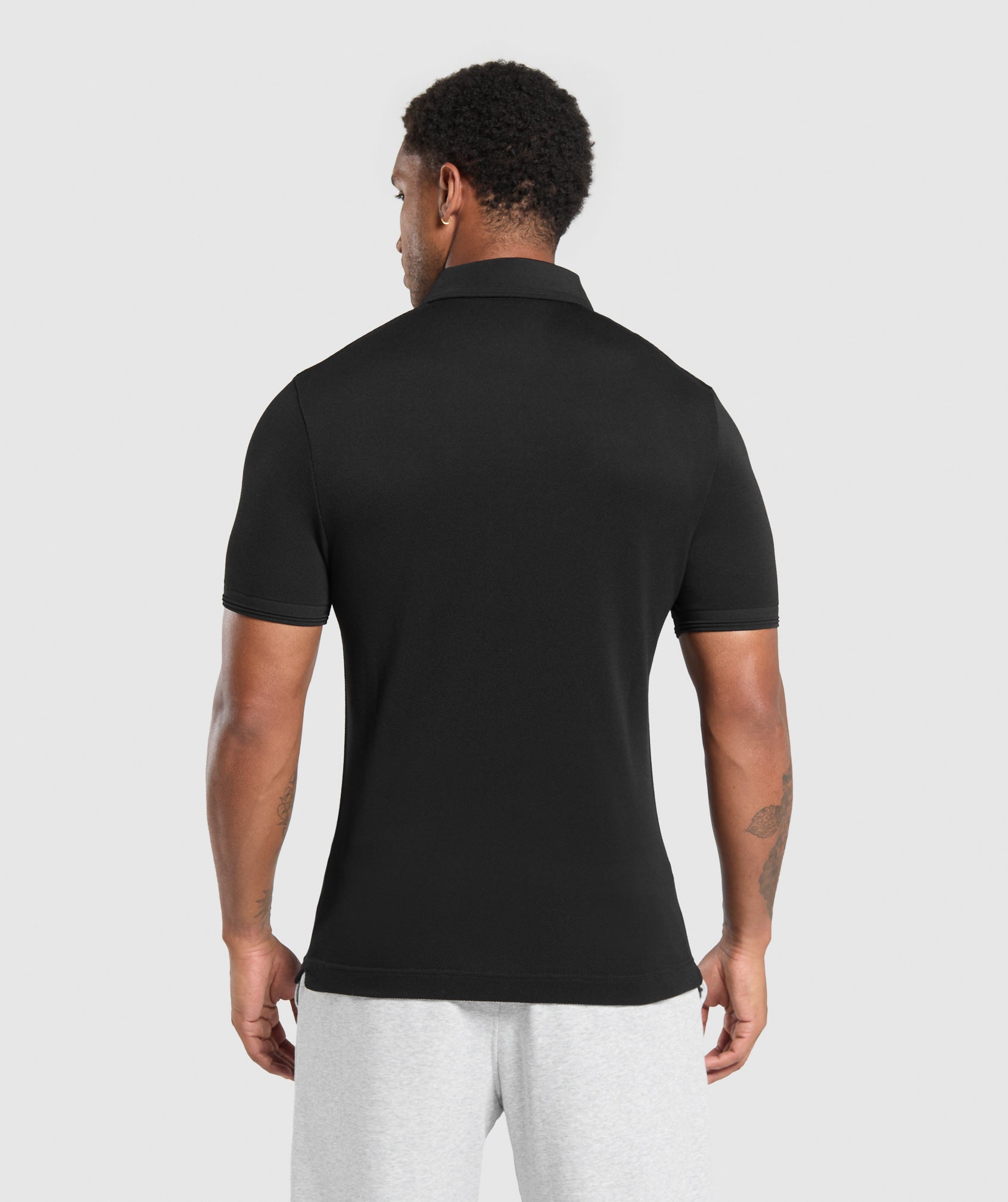 Flat Knit Polo Shirt Black - immagine 2