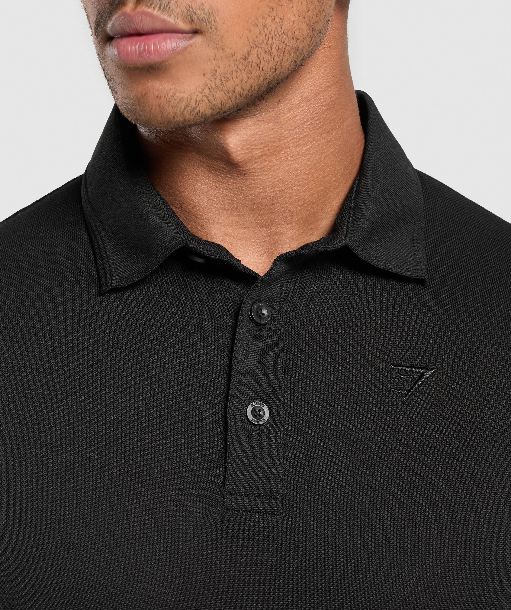 Flat Knit Polo Shirt Black - immagine 5