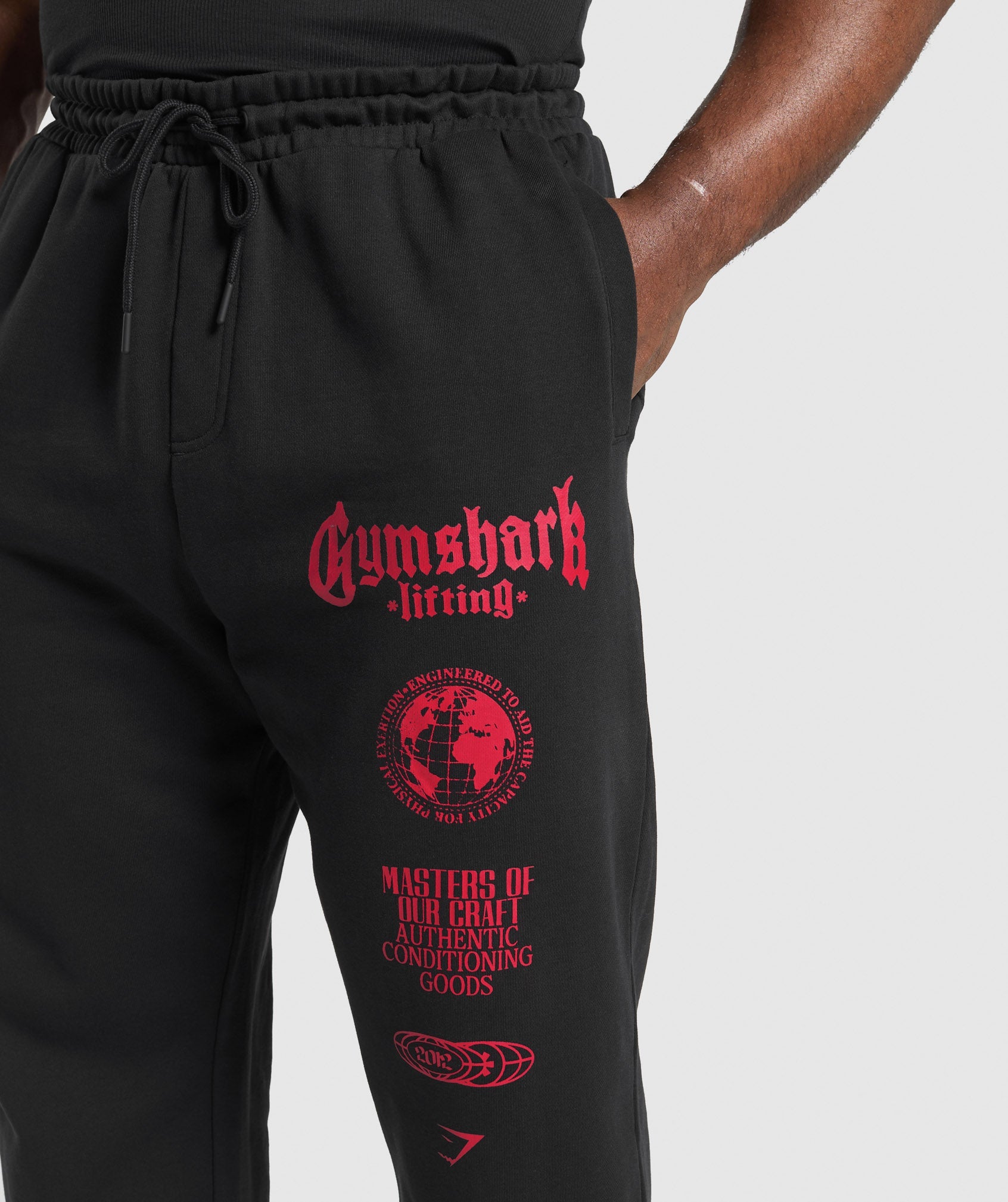 Global Lifting Oversized Essential Joggers Black/Conditioning Red - immagine 5