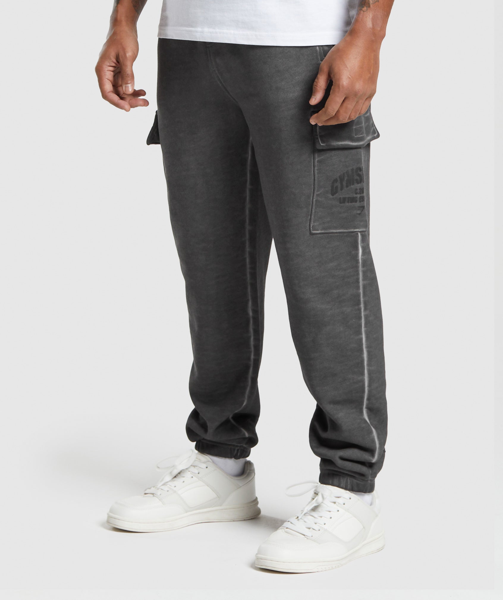 Heavyweight Washed Cargo Joggers Black - immagine 3