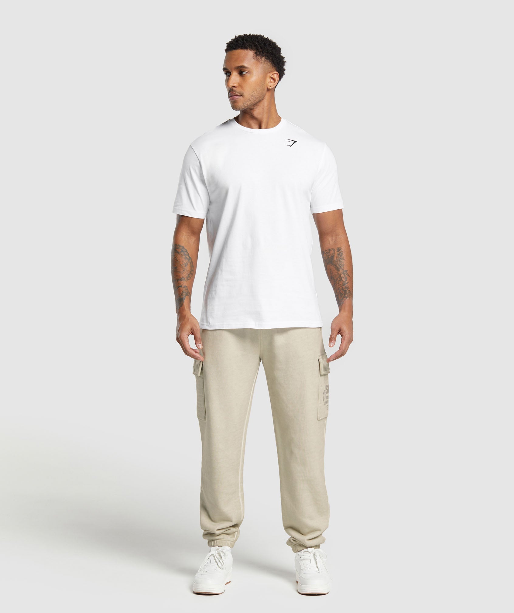 Heavyweight Washed Cargo Joggers Pebble Grey - Image 4