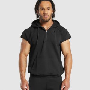 Legacy 1/4 Zip Cap Sleeve Hoodie Black