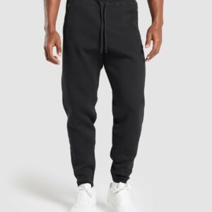 Flat Knit Joggers Black
