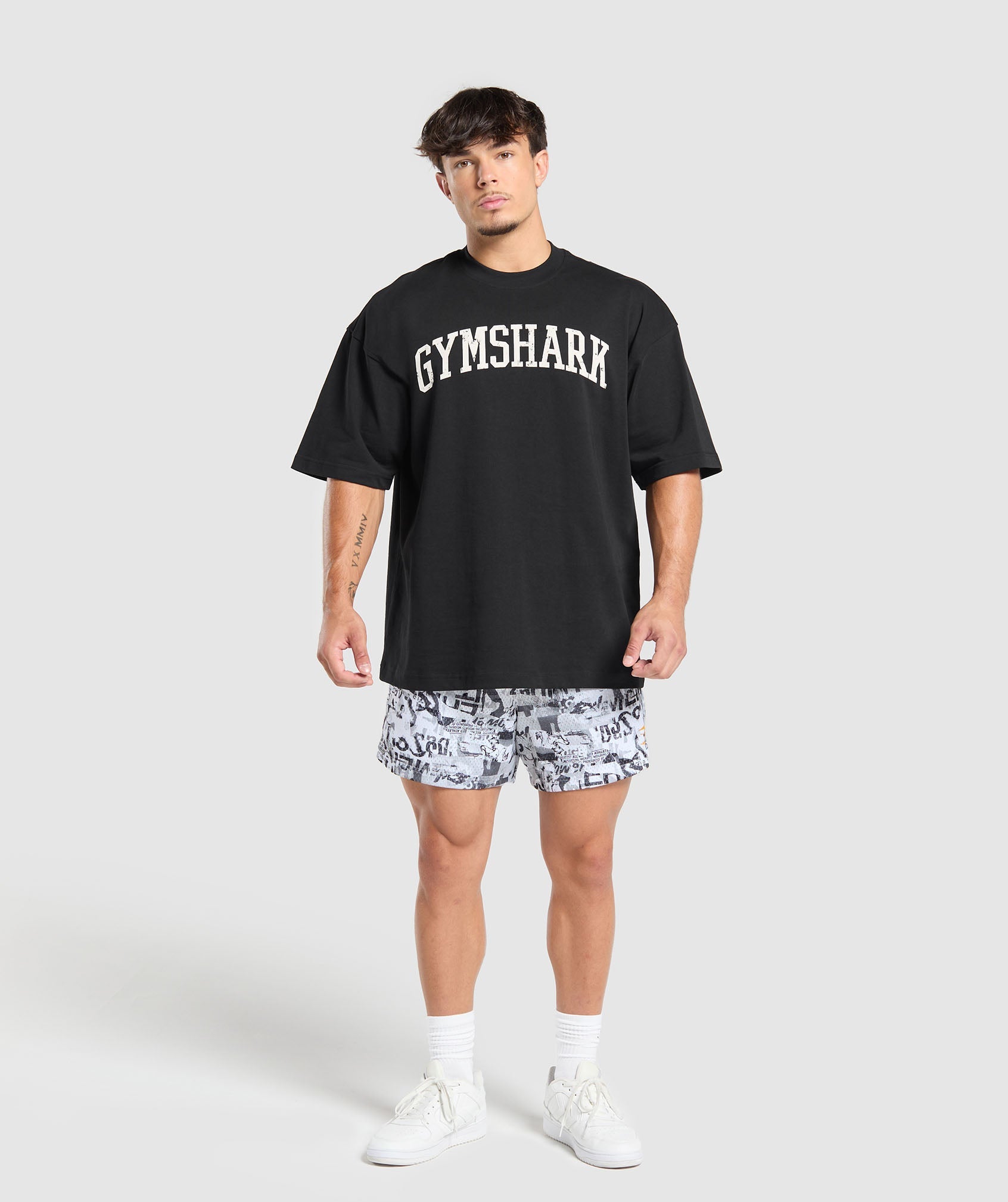 Printed Mesh 5" Shorts White - Image 4