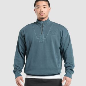 Premium Legacy 1/4 Zip Cargo Blue