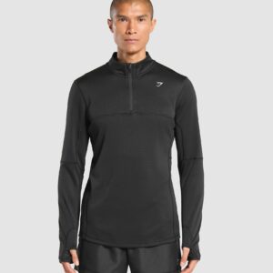 Running 1/4 Zip Black