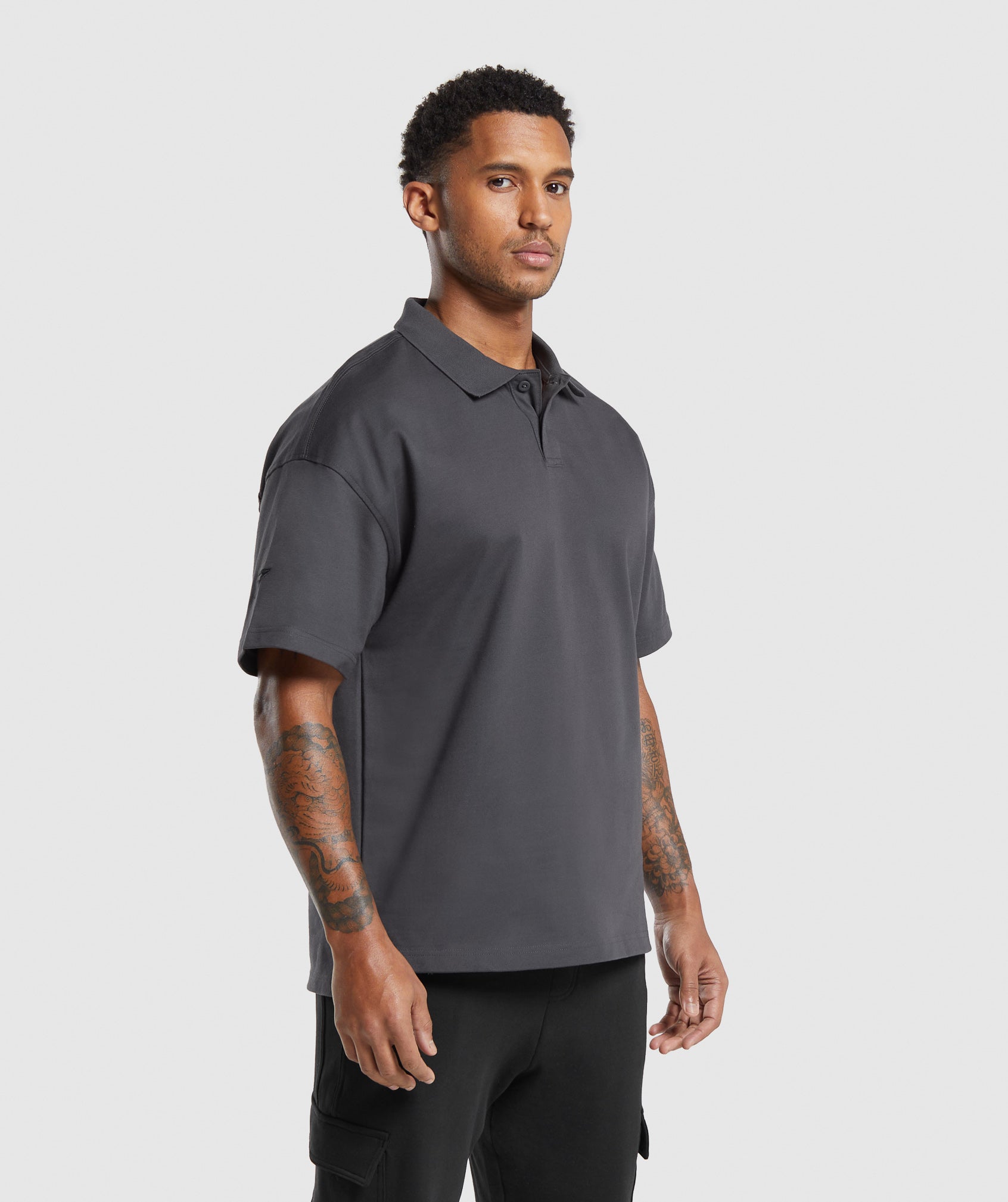 Short Sleeve Polo Onyx Grey - Image 3