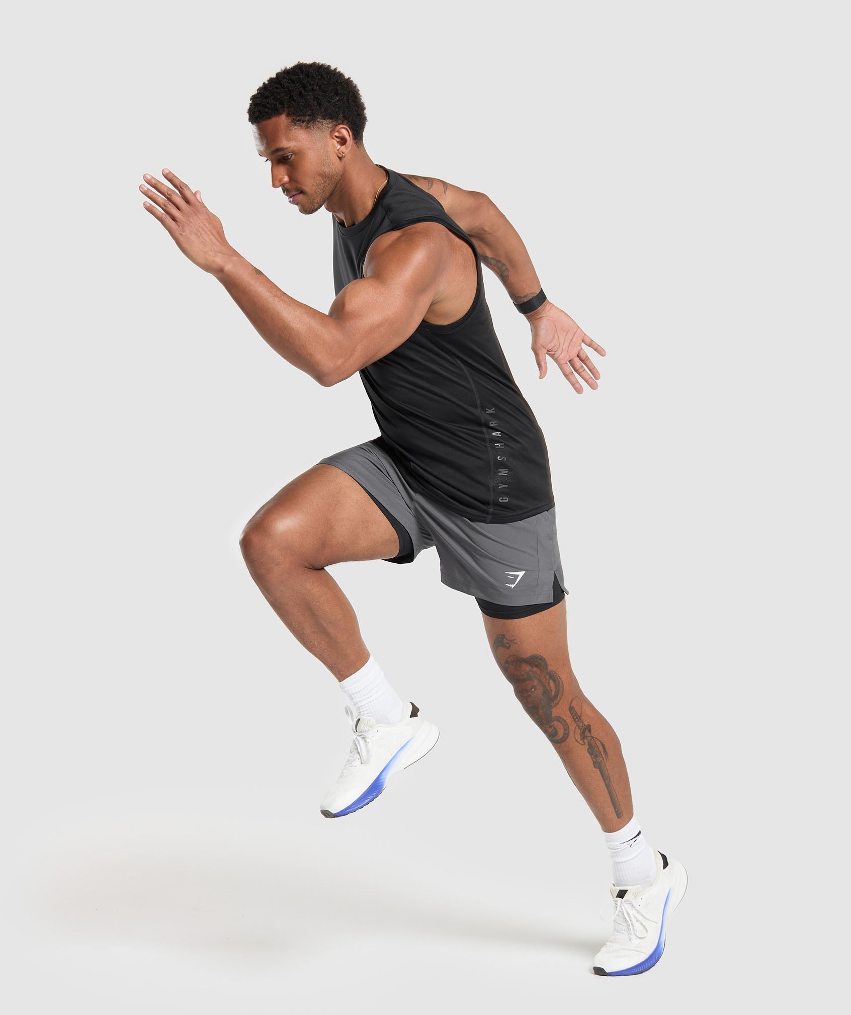 Sport 5" 2 In 1 Shorts Silhouette Grey/Black - immagine 4