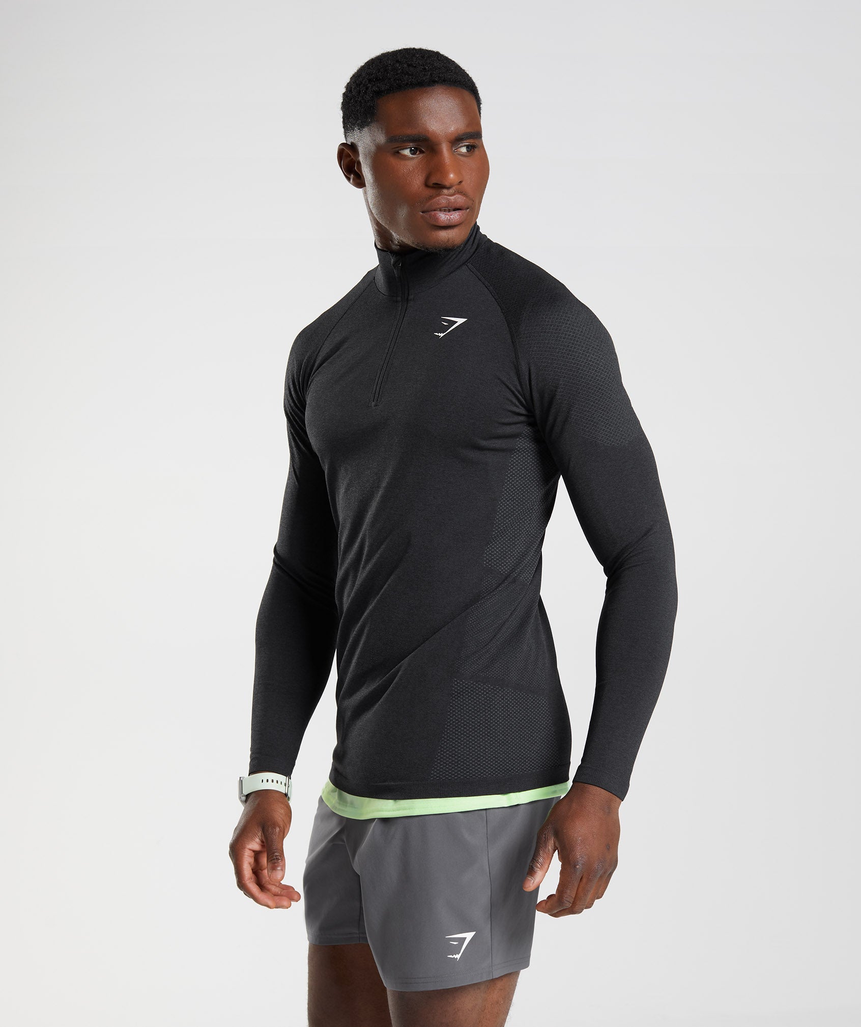 Vital Seamless 1/4 Zip Black/Silhouette Grey - Image 3