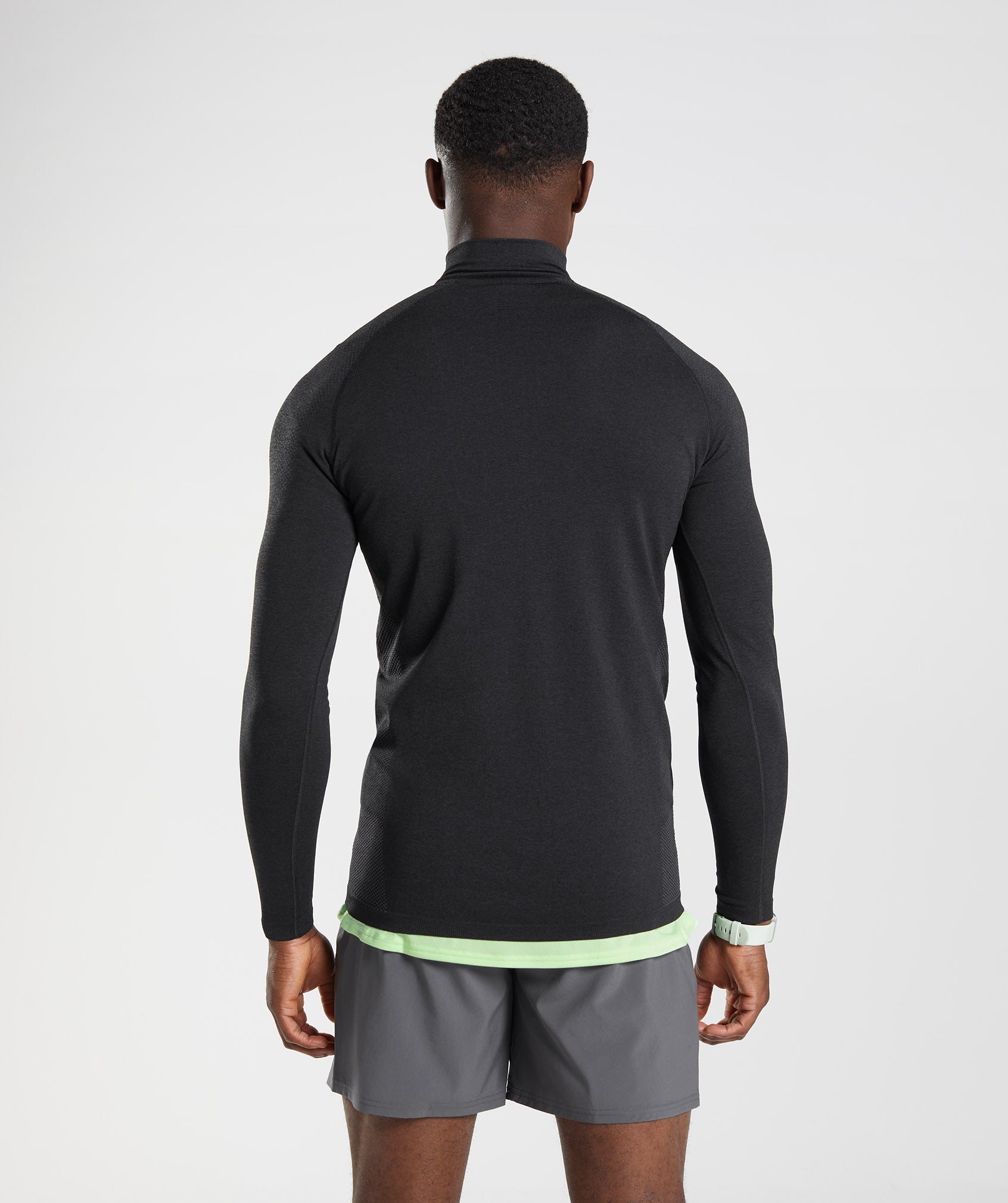Vital Seamless 1/4 Zip Black/Silhouette Grey - Image 2