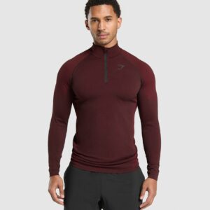 Vital Seamless 1/4 Zip Black/Sets Red