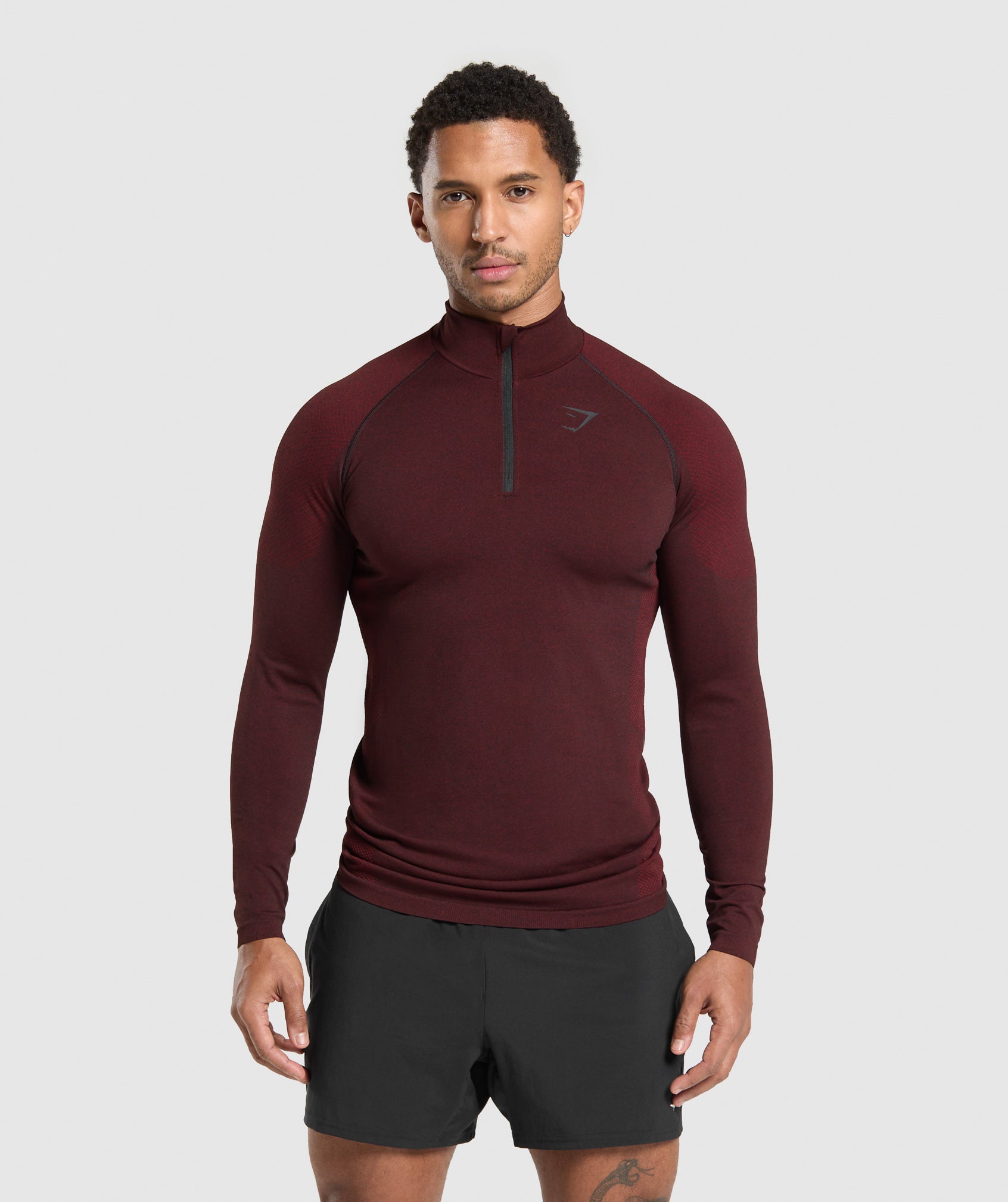 Vital Seamless 1/4 Zip Black/Sets Red