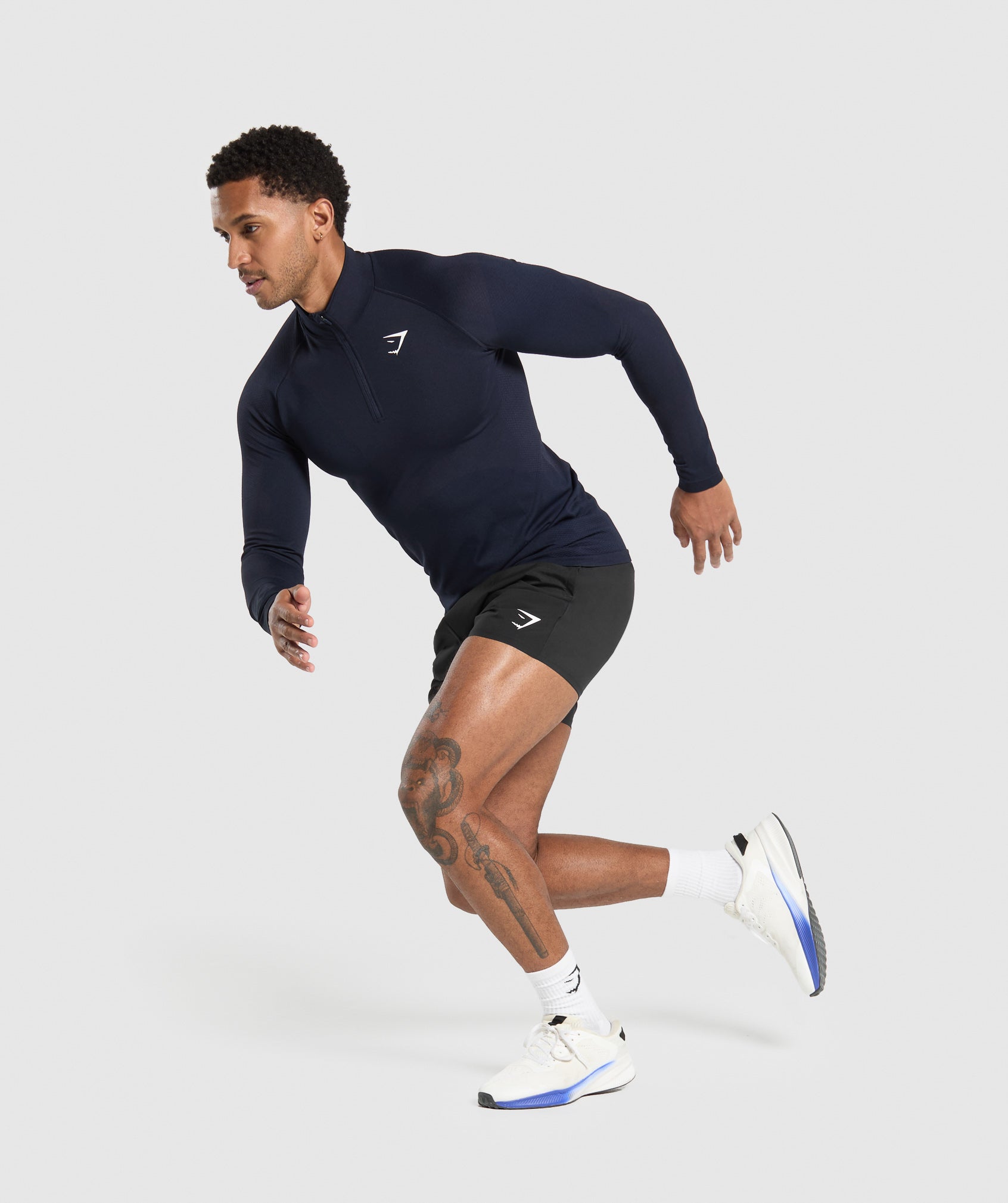 Vital Seamless 1/4 Zip Navy/Heavy Blue - Image 4