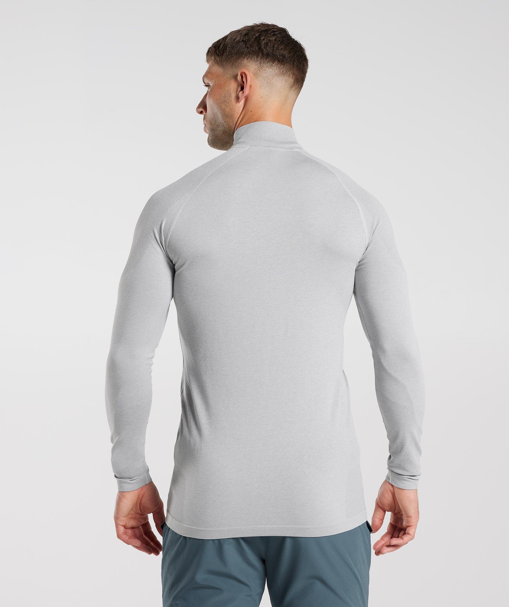 Vital Seamless 1/4 Zip Light Grey/Smokey Grey - Image 2