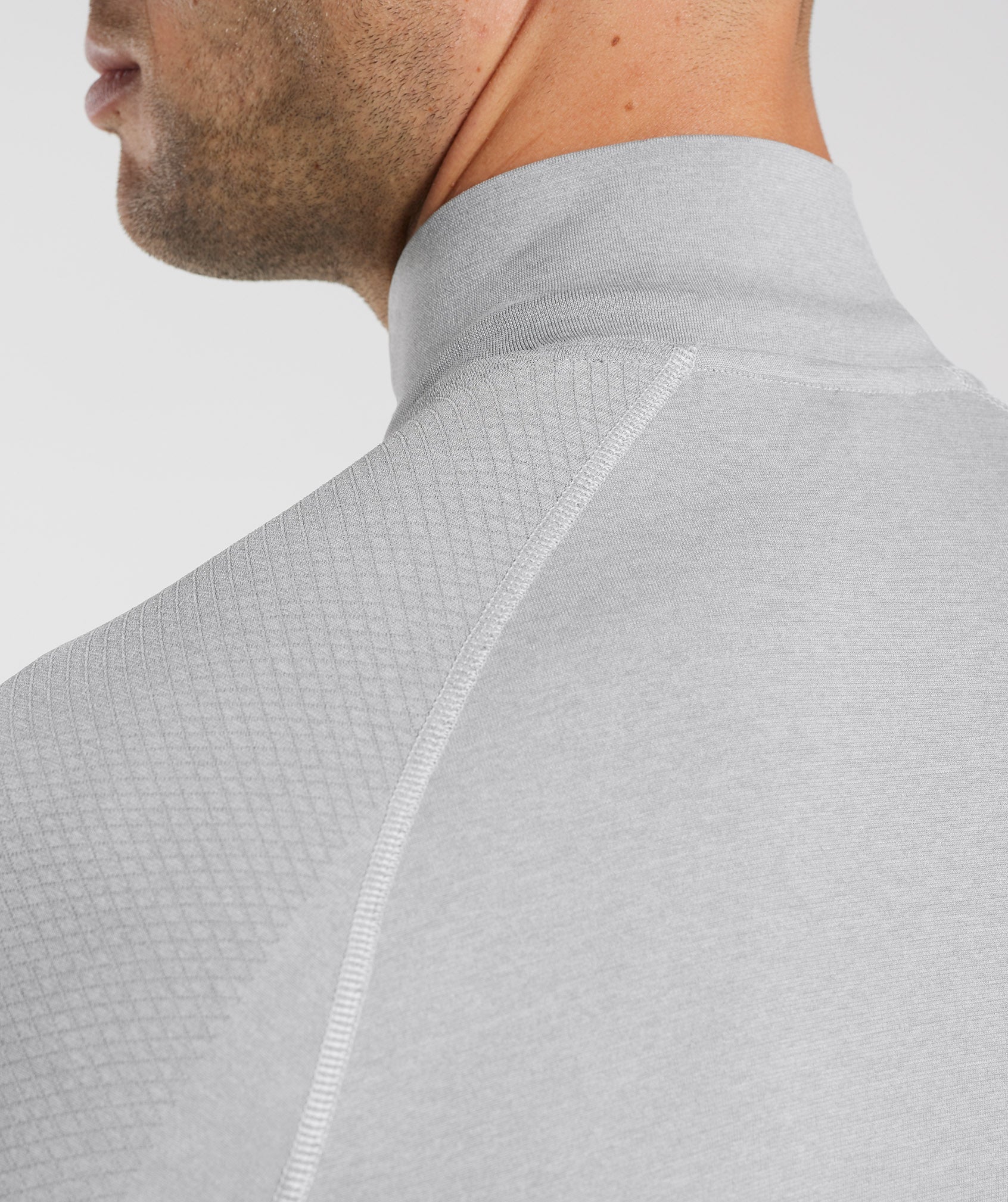 Vital Seamless 1/4 Zip Light Grey/Smokey Grey - Image 6