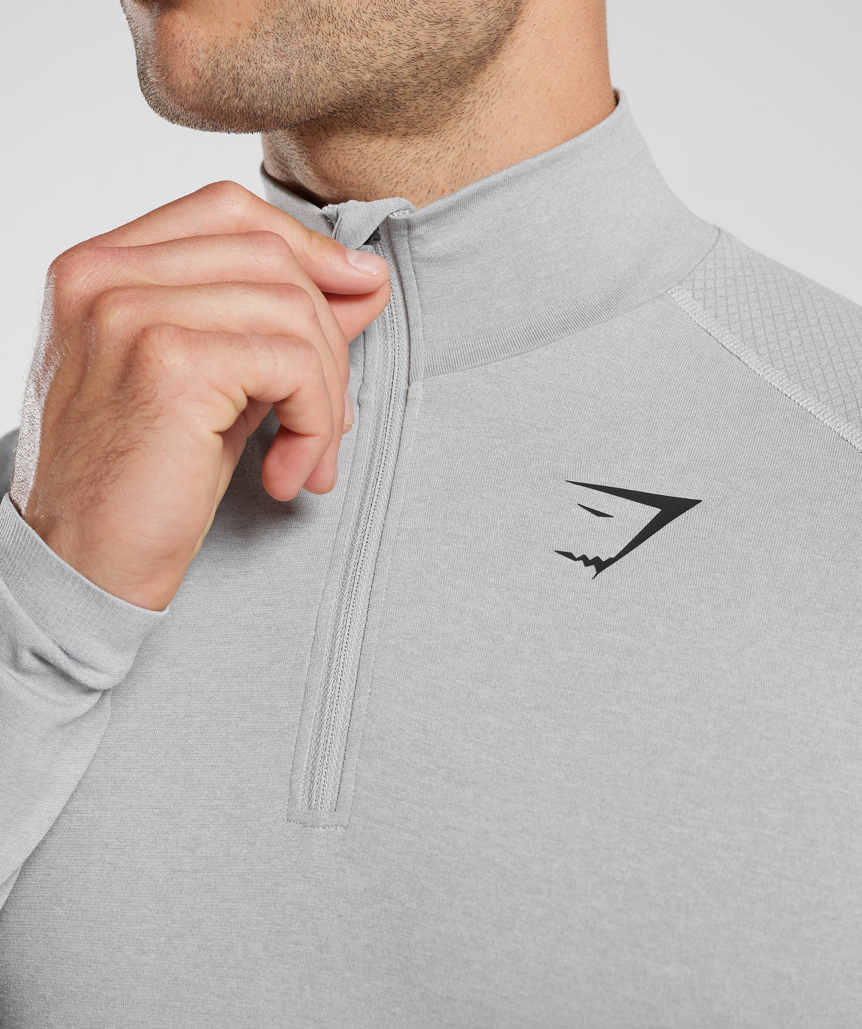 Vital Seamless 1/4 Zip Light Grey/Smokey Grey - Image 5