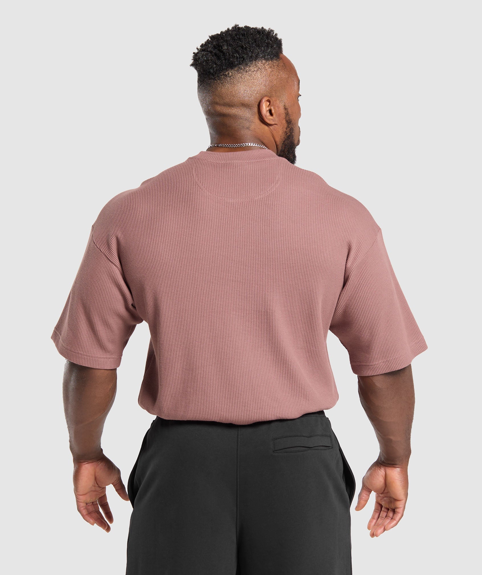 Waffle Oversized T-Shirt Brick Brown - Image 2