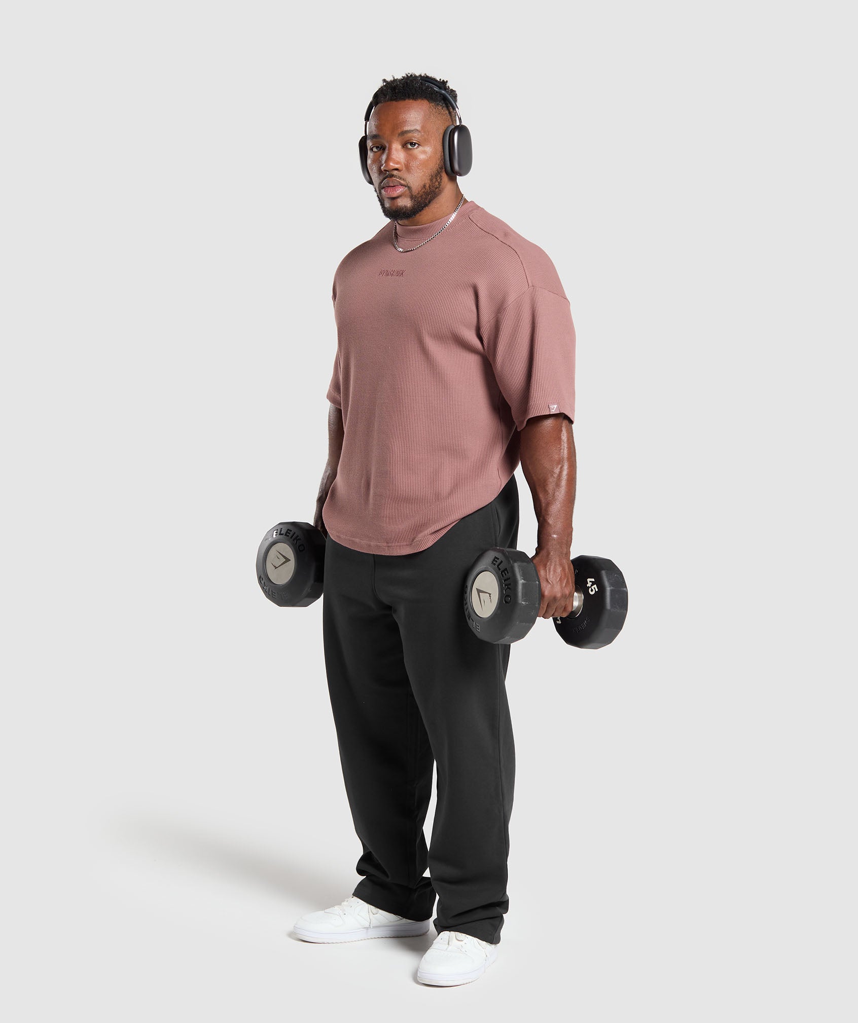 Waffle Oversized T-Shirt Brick Brown - Image 4